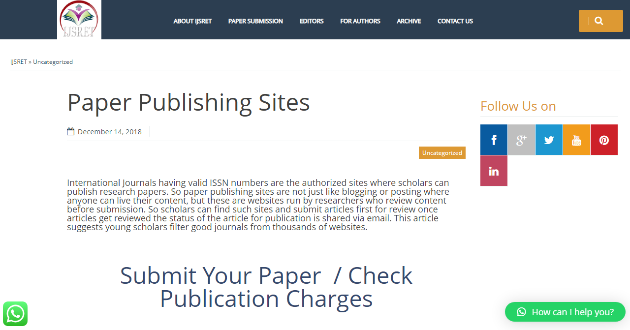 Paper Publishing Sites
