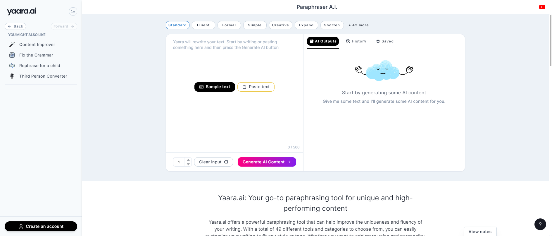 Paraphrasing Tool AI - AI Tools Masters